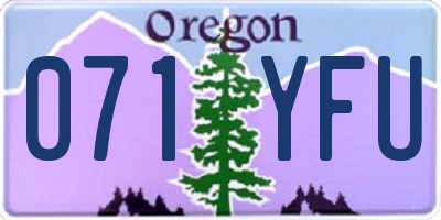 OR license plate 071YFU