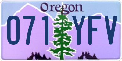 OR license plate 071YFV