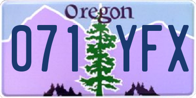 OR license plate 071YFX