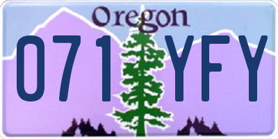 OR license plate 071YFY