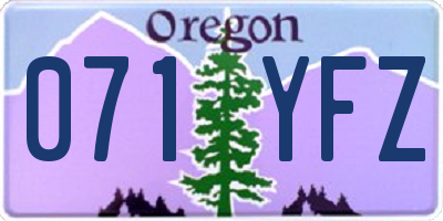 OR license plate 071YFZ