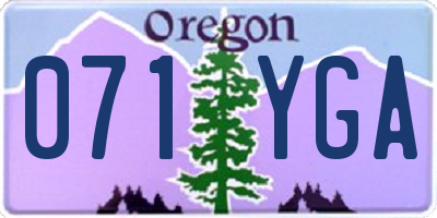 OR license plate 071YGA