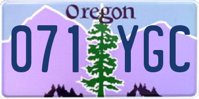 OR license plate 071YGC