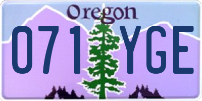OR license plate 071YGE