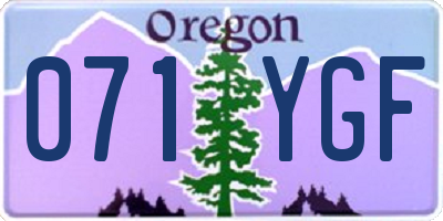 OR license plate 071YGF