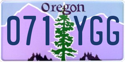 OR license plate 071YGG