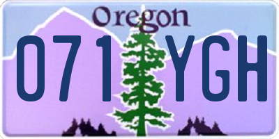 OR license plate 071YGH