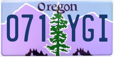 OR license plate 071YGI