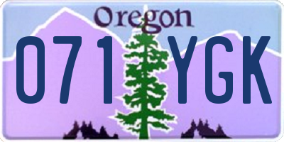 OR license plate 071YGK