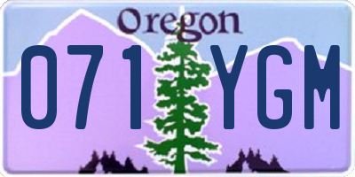 OR license plate 071YGM