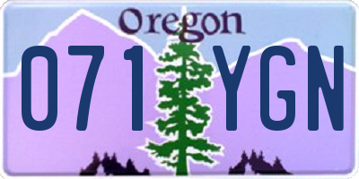 OR license plate 071YGN