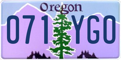 OR license plate 071YGO