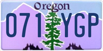 OR license plate 071YGP