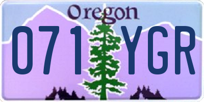 OR license plate 071YGR