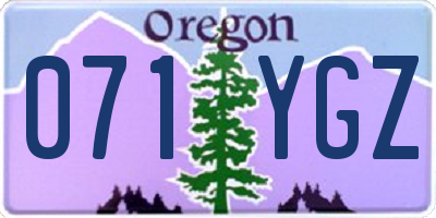 OR license plate 071YGZ