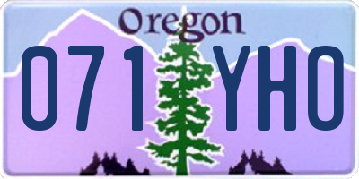 OR license plate 071YHO