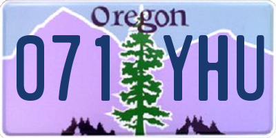 OR license plate 071YHU
