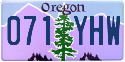 OR license plate 071YHW