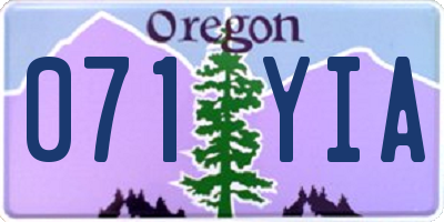 OR license plate 071YIA