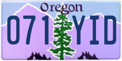 OR license plate 071YID