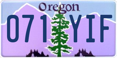 OR license plate 071YIF
