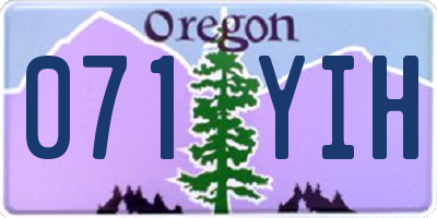 OR license plate 071YIH