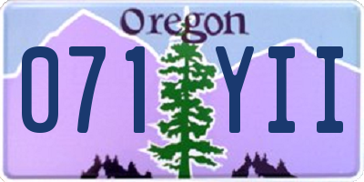OR license plate 071YII