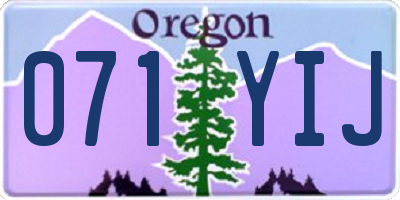 OR license plate 071YIJ