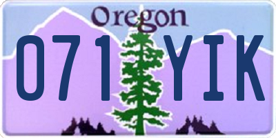 OR license plate 071YIK