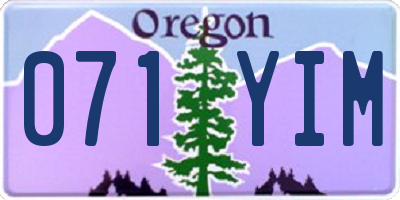 OR license plate 071YIM