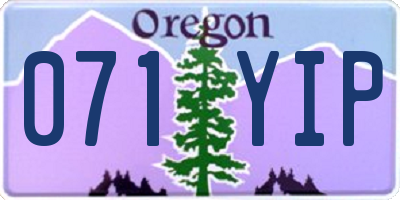 OR license plate 071YIP