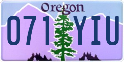 OR license plate 071YIU