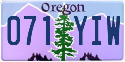 OR license plate 071YIW
