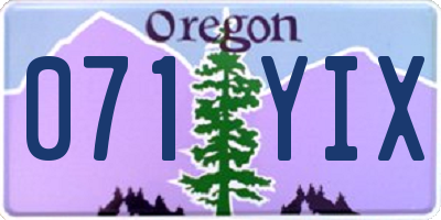 OR license plate 071YIX