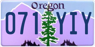 OR license plate 071YIY