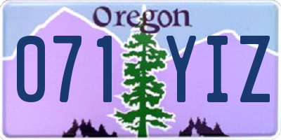 OR license plate 071YIZ