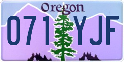 OR license plate 071YJF