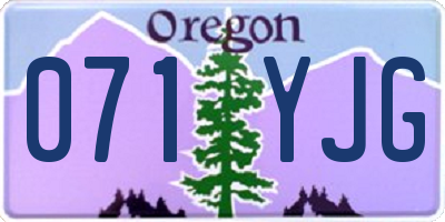 OR license plate 071YJG
