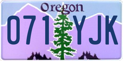 OR license plate 071YJK