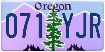 OR license plate 071YJR