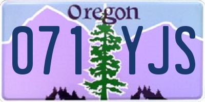 OR license plate 071YJS