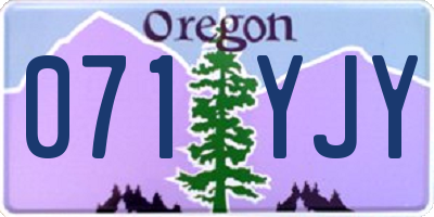 OR license plate 071YJY