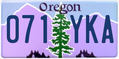 OR license plate 071YKA