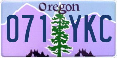 OR license plate 071YKC