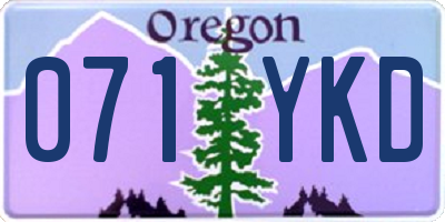 OR license plate 071YKD