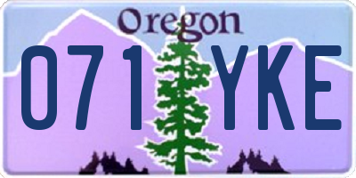 OR license plate 071YKE