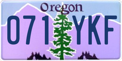 OR license plate 071YKF