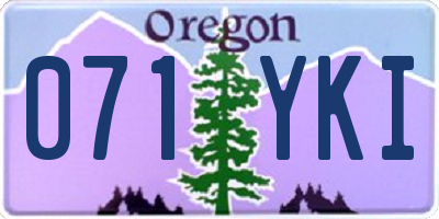 OR license plate 071YKI