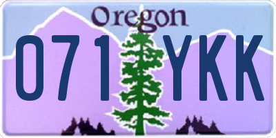 OR license plate 071YKK