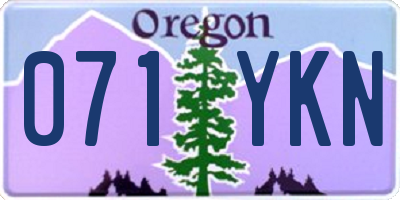 OR license plate 071YKN